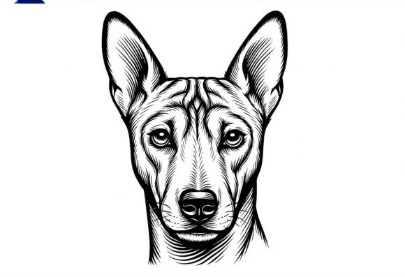 Basenji Dog Head Line Art Illustration Review
