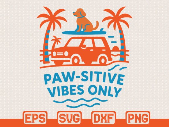 Cute Dog on Car Beach Trip SVG Design