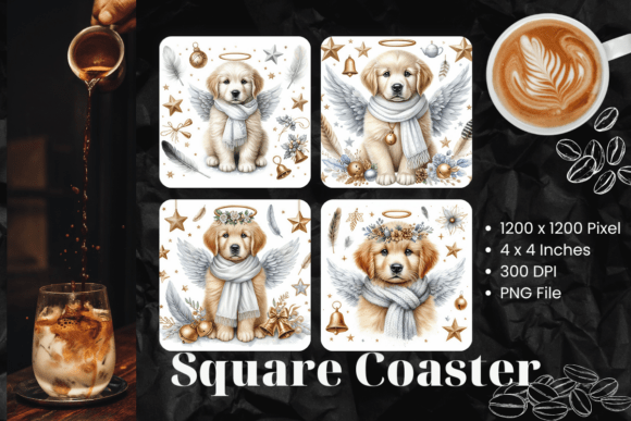 Cute Dog Square Coasters Embroidery Review