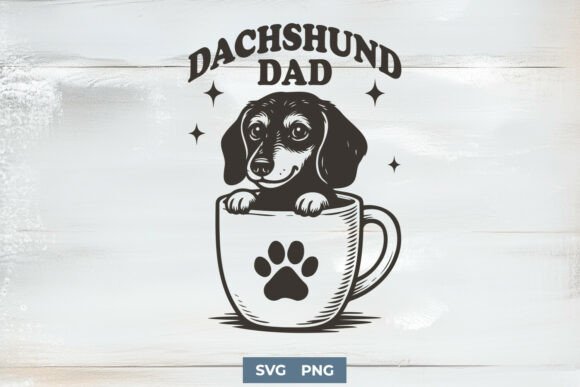 Dachshund Dad SVG PNG Cute Weenie Dog