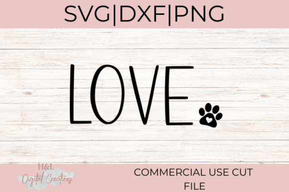 Dog Love with Paw Print Svg