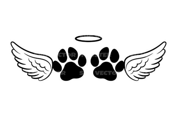 Dog Paw with Angel Wings Halo Svg Review