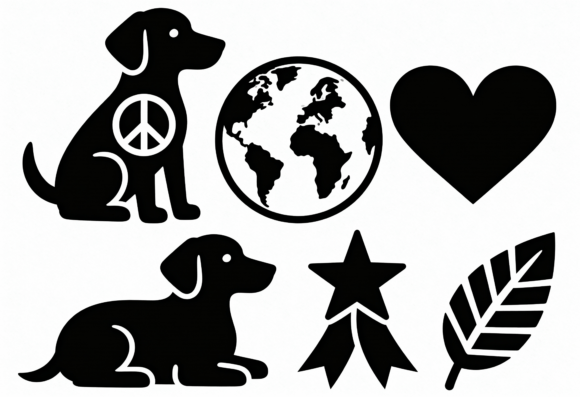 Dog Peace Earth Heart Leaf Star SVG Review