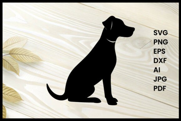Dog Sitting Obediently Silhouette Vector Review