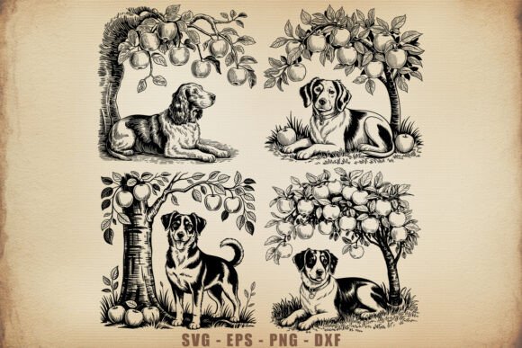 Embroidery Design Review: Dog and Apple Tree SVG Bundle