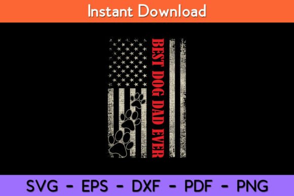 Fun Dad Fathers Day Dog Dad USA Flag