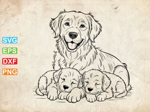Golden Retriever SVG for Embroidery Projects