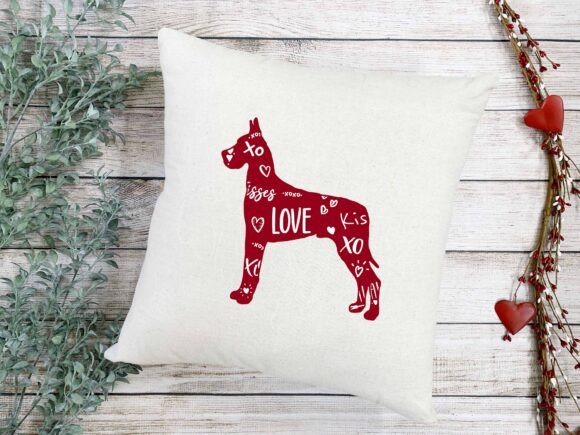 Great Dane SVG Valentine Love Doodle Dog