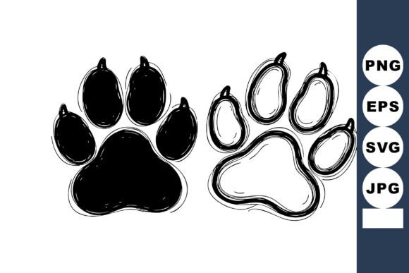 Hand Drawn Dog Paw Prints Review