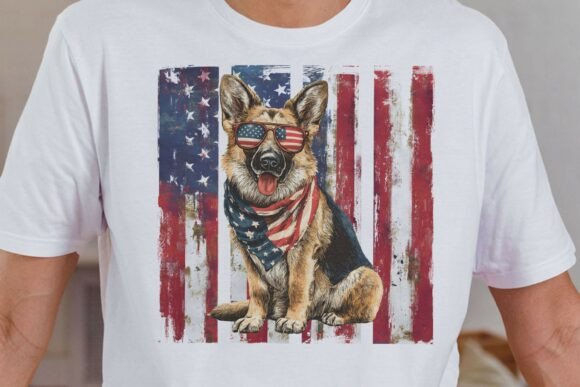 Patriotic German Shepherd Dog PNG Review