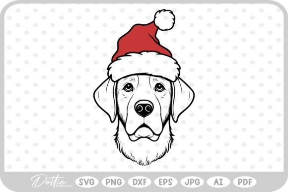 Retriever Christmas Santa Hat Dog Embroidery Design Review