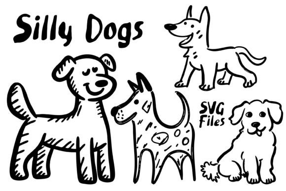 Silly Dogs SVG Clipart